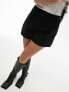 Topshop clean high waist cord short in black