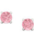 ფოტო #3 პროდუქტის Lab-Created Pink Diamond Stud Earrings (1/4 ct. t.w.) in Sterling Silver