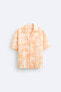 Фото #6 товара Рубашка из ткани с размытым принтом ZARA