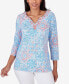 ფოტო #1 პროდუქტის Petite Embellished Diagonal Tiles Patchwork Top