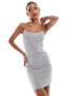 Фото #1 товара In The Style ribbed cami mini dress in light grey