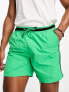 River Island piped swim shorts in light green