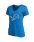 Women's Amon-Ra St. Brown Blue Detroit Lions Plus Size Fair Catch Name and Number V-Neck T-shirt