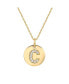 Suzy Levian Sterling Silver Cubic Zirconia Letter "C" Initial Disc Pendant Necklace