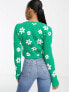Фото #3 товара Hollister floral print cardigan in green