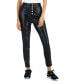 Фото #1 товара Juniors' Exposed Button-Fly Patent Skinny Jeans
