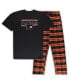 ფოტო #1 პროდუქტის Men's Black, Orange Distressed Philadelphia Flyers Big and Tall T-shirt and Pajama Pants Sleep Set