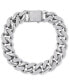 ფოტო #1 პროდუქტის Men's Cubic Zirconia Pavé Curb Link Chain Bracelet in Sterling Silver