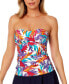 Фото #1 товара Women's Twist-Front Bandeau Tankini Top