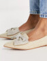 Фото #6 товара ASOS DESIGN Wide Fit Lake bow pointed ballet flats in natural raffia