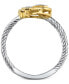 Diamond Twist Ring (1/3 ct. t.w.) in 14k White & Yellow Gold