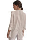 ფოტო #2 პროდუქტის Women's Roll-Tab-Sleeve Button-Front Shirt