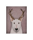 Фото #1 товара Fab Funky Bull Terrier and Antlers Canvas Art - 36.5" x 48"