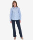 ფოტო #4 პროდუქტის Women's Cotton Striped Embellished Long-Sleeve Shirt