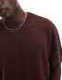 ASOS DESIGN boxy oversized t-shirt in brown crochet