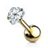 Фото #1 товара Gold-plated piercing earring with Heart crystal