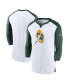 Фото #2 товара Men's White, Green Green Bay Packers Rewind 3/4-Sleeve T-shirt