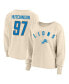 Фото #1 товара Women's Aidan Hutchinson Oatmeal Detroit Lions Plus Size Name Number Crew Pullover Sweatshirt