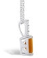 ფოტო #3 პროდუქტის Citrine (1-5/8 Ct. T.W.) and Diamond Accent Pendant Necklace in 14K White Gold