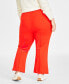 Фото #2 товара Plus Size Ponté Kick-Flare Ankle Pants, Regular and Short Length, Created for Macy's