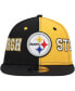 Men's Black, Gold Pittsburgh Steelers Team Split 9FIFTY Snapback Hat