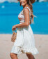 Women's Woven Square Neck Sleeveless Ruffle Midi Beach Dress