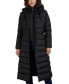 Фото #5 товара Womens Maxi Shine Bibbed Faux-Fur-Trimmed Hooded Puffer Coat