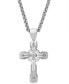 Diamond Accent Celtic Cross Pendant Necklace in Stainless Steel