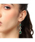 ფოტო #3 პროდუქტის Women's Green Embellished Teardrop Earrings