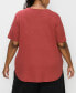 ფოტო #3 პროდუქტის Plus Size Thermal Short Sleeve Swing Tee