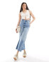 ASOS DESIGN tall cropped wide leg jean in mid blue