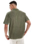 ASOS DESIGN relaxed revere towelling polo in khaki Зеленый, XL - Chest 44 - фото #3