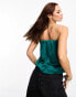 Фото #8 товара River Island satin bandeau top in emerald green