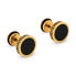 Gold-plated earrings with black center KS-133
