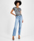 ფოტო #1 პროდუქტის Women's High Rise Patch Pocket Straight Leg Jeans