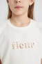 Kız Çocuk T-shirt Ekru C0601a8/er99