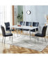 Modern Minimalist Glass Dining Table Set (1 Table & 6 PU Chairs)