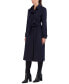 Women's Double-Breasted Belted Wool Blend Trench Coat