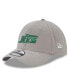 Фото #1 товара Men's Gray New York Jets Wordmark Flight 39THIRTY Flex Hat