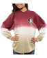 ფოტო #1 პროდუქტის Women's Garnet Florida State Seminoles Ombre Long Sleeve Dip-Dyed T-shirt