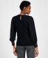 ფოტო #2 პროდუქტის Women's Mixed-Media Blouson-Sleeve Blouse