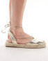 Stradivarius raffia espadrille in gold