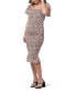 ფოტო #2 პროდუქტის Maternity Sophia Floral Shirred Midi Dress