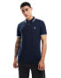 Abercrombie & Fitch elevated icon logo tipped pique polo in navy Синий, XS - фото #1