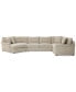 Фото #15 товара Wrenley 170" 3-Pc. Fabric Sectional Full Sleeper Cuddler Chaise Sofa, Created for Macy's