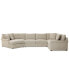 Фото #15 товара Wrenley 170" 3-Pc. Fabric Sectional Full Sleeper Cuddler Chaise Sofa, Created for Macy's