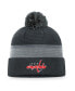 Фото #2 товара Men's Charcoal Washington Capitals Authentic Pro Home Ice Cuffed Knit Hat with Pom