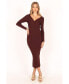 ფოტო #1 პროდუქტის Women's Fifi Long Sleeve Midi Dress - Wine