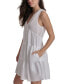 ფოტო #3 პროდუქტის Women's Cotton Poplin Sleeveless Tiered Dress