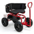Фото #1 товара Rolling Garden Cart Height Adjustable Scooter with Swivel Seat & Tool Storage